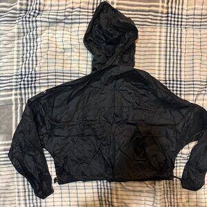 Women's Alo Yoga Rain Resistant Jacket Black with Hood